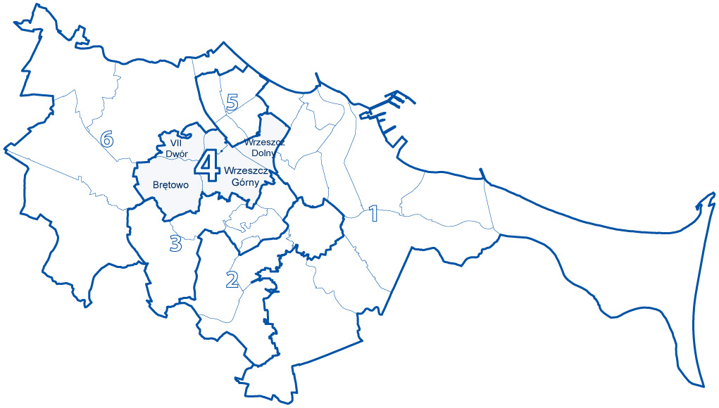 Okręg wyborczy Nr 4 na planie Gdańska
