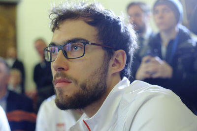 Jerzy Janowicz podczas losowania siedział na miejscu dla gości i dziennikarzy
