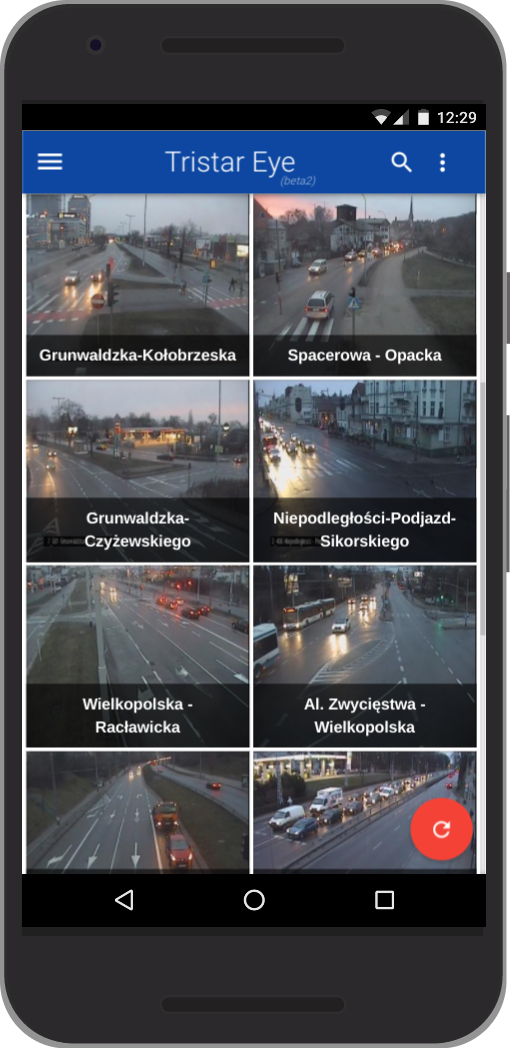 W widoku zbiorczym Tristar Eye można dołączyć dowolną ilość kamer Tristara