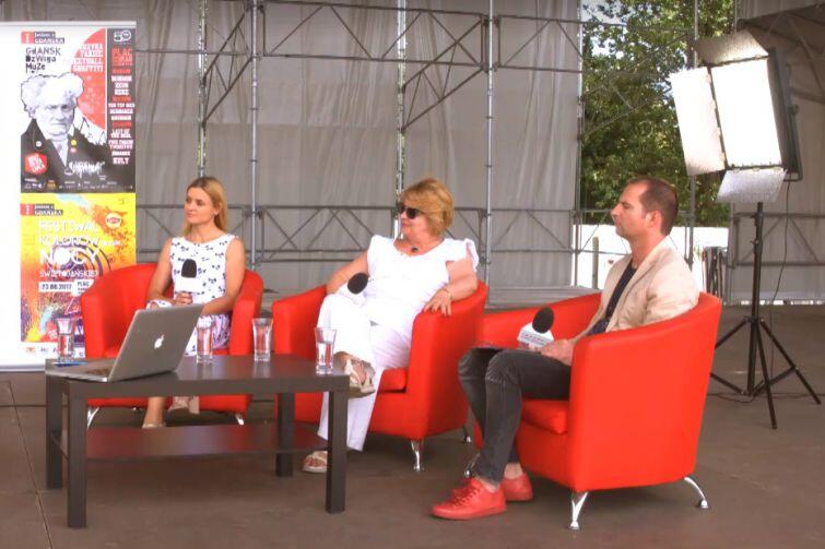 Gościem plenerowego wydania programu Wszystkie Strony Miasta byli przedstawiciele Gdańskiego Archipelagu Kultury. Od lewej: Paulina Chełmińska, Teresa Kuśmierska i Tomasz Hildebrandt