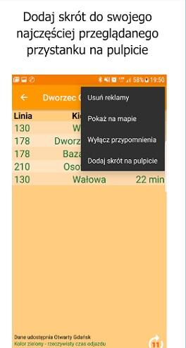 Od teraz w Zdążusiu opcja skrótu na pulpit do ulubionych przystanków