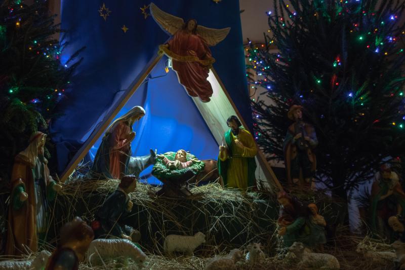 Szopka w kościele parafii NMP Królowej Różańca Świętego, Plac Najświętszej Maryi Panny 1