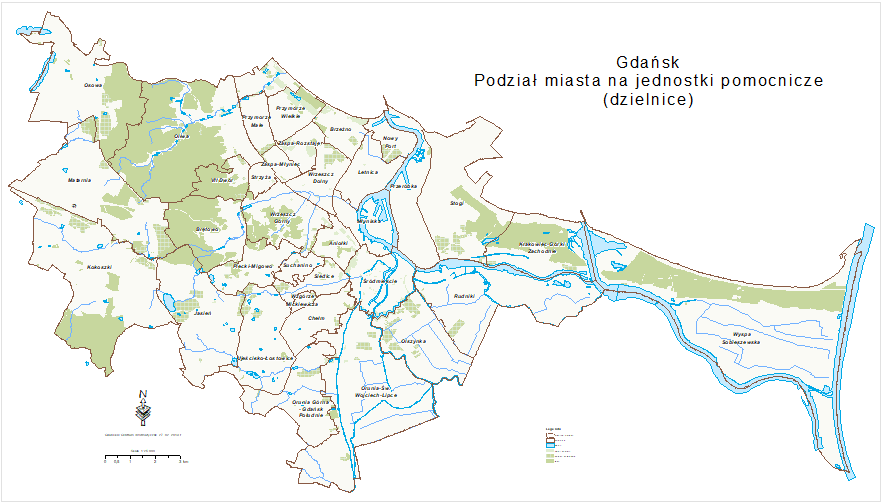 Карта гданьска с улицами