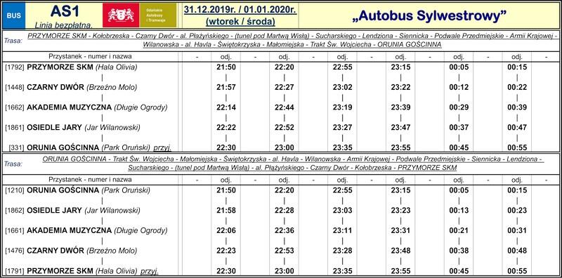 Autobus sylwestrowy mala