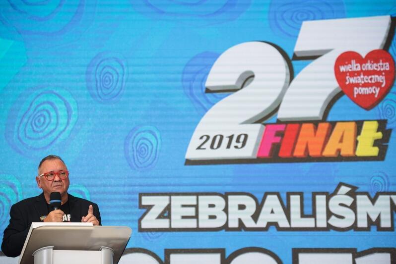 Konferencja prasowa podczas której ogłoszono wynik 27. Finału WOŚP w Eurepejskim Centrum Solidarności w Gdańsku w marcu 2019 roku