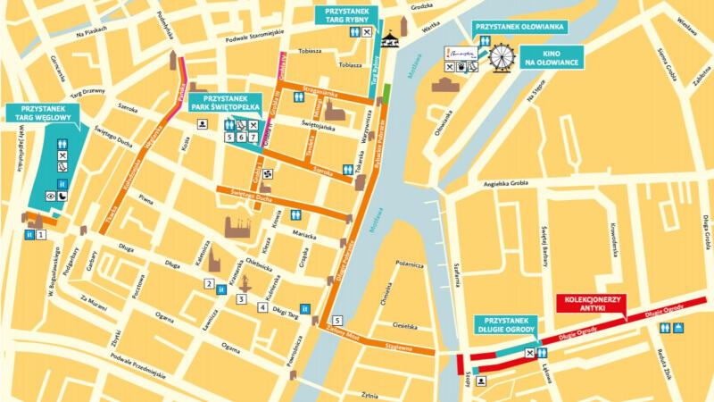 Mapa tegorocznego Jarmarku św. Dominika z zaznaczeniem poszczególnych stref. KLIKNIJ W OBRAZEK, ABY POWIĘKSZYĆ