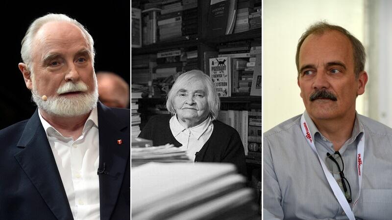 Prof. Stefan Chwin, prof. Maria Janion i Leszek Biernacki 