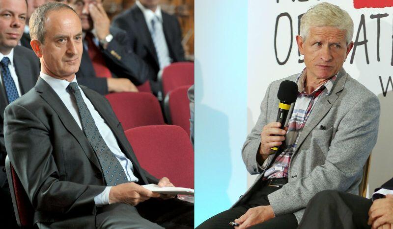 Nz. od lewej ambasador Janusz Reiter i prof. Roman Kuźniar