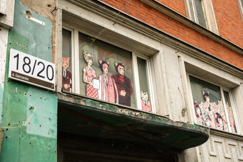 Frgment kamienicy, wktórej mieścił się klub Rudy Kot