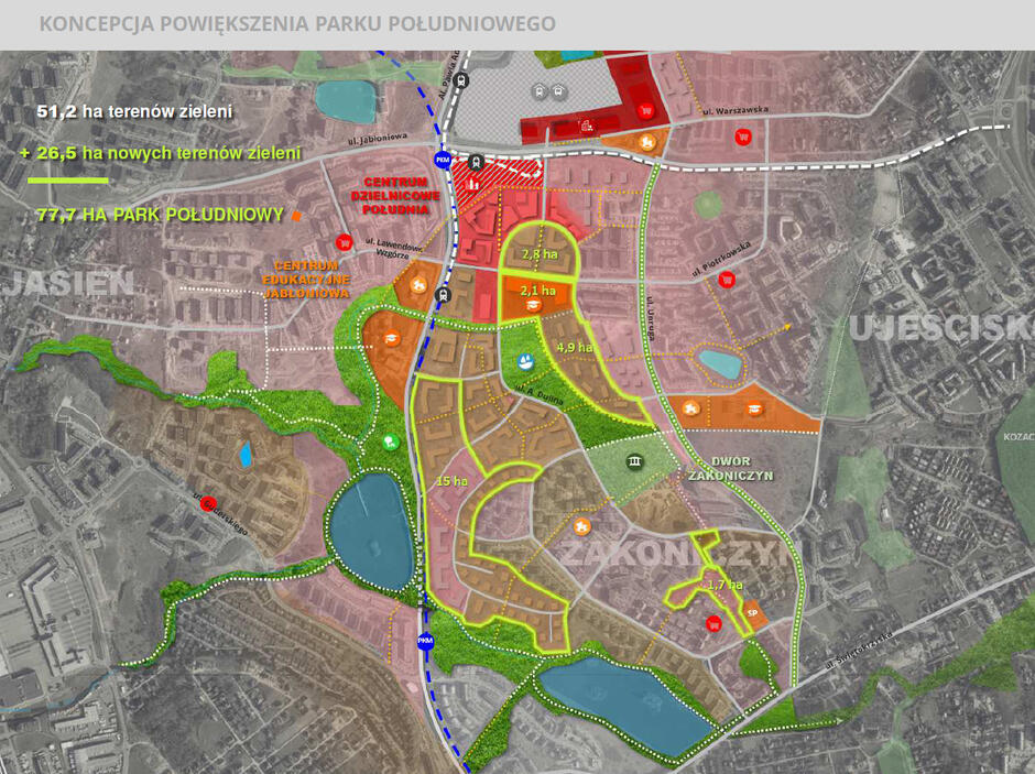 Plan powiększenia parku