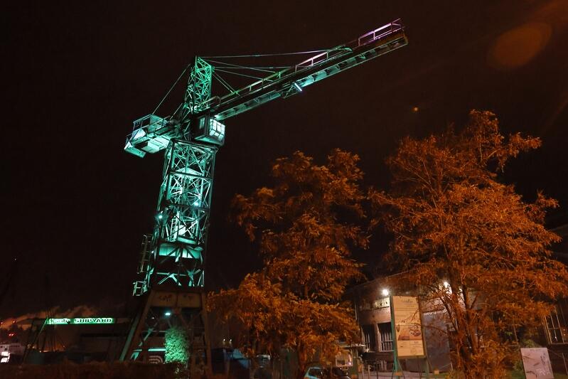 Dźwig na terenach stoczniowych