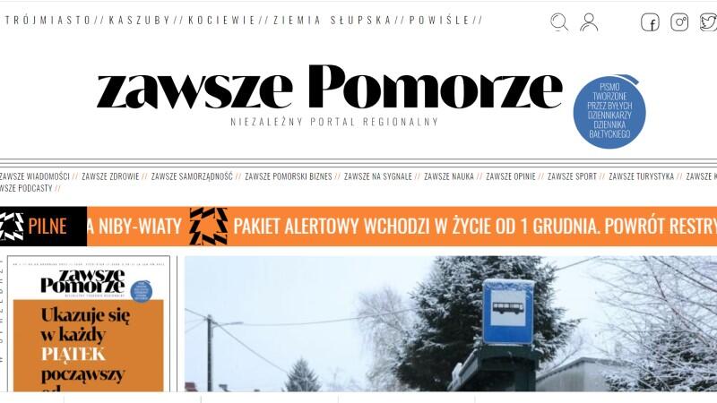 Winieta ma kolor czarny, składa się z napisu zawsze Pomorze