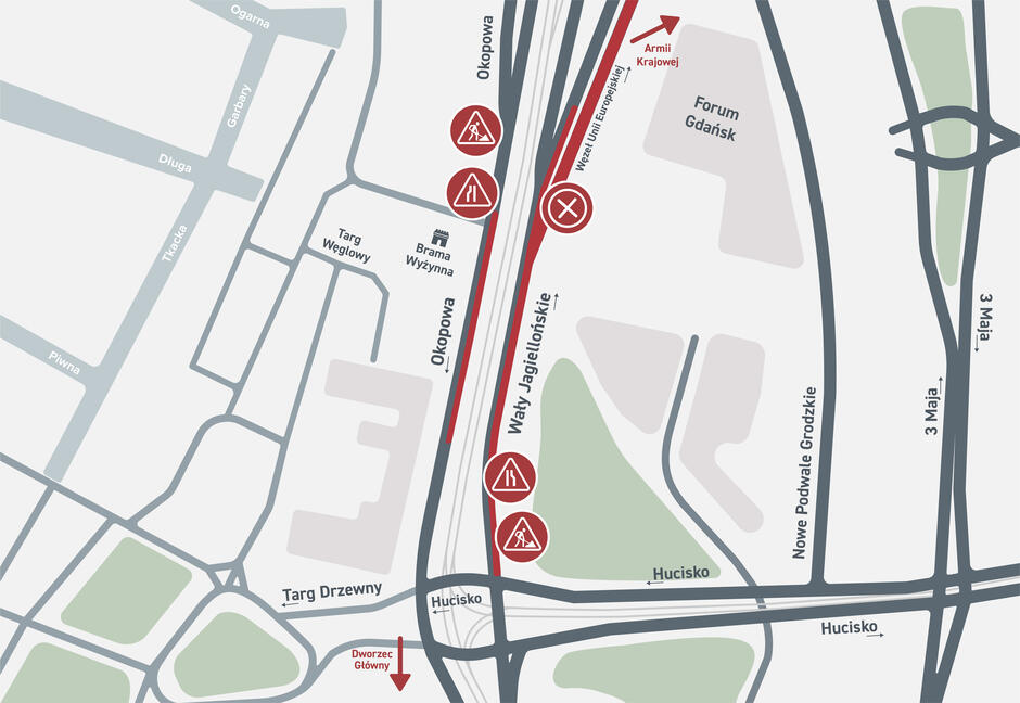 Mapa - okolice Bramy Wyżynnej