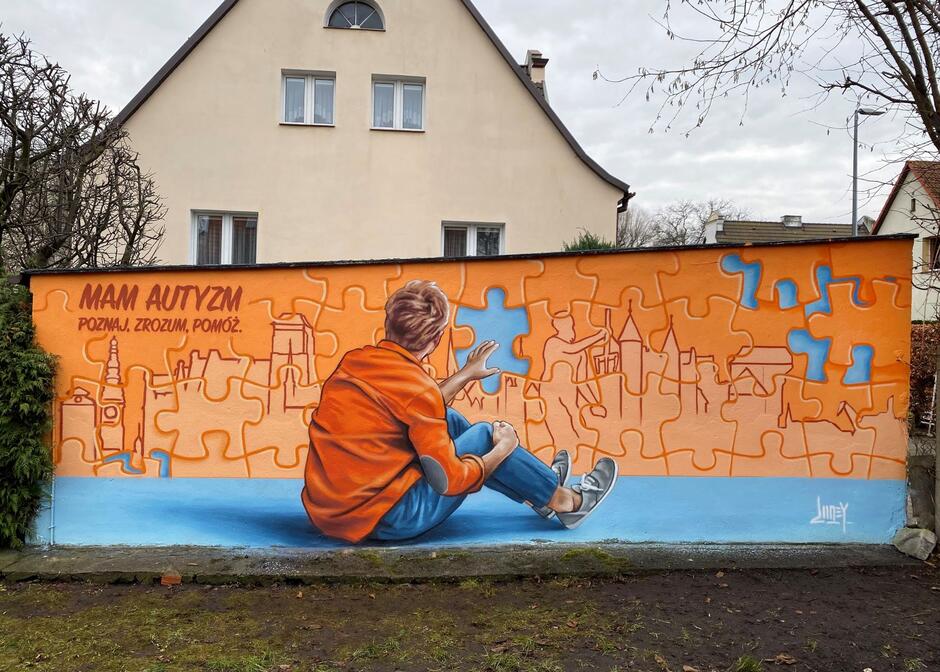 Mural stworzył Looney, artysta z Trójmiasta. Fot Karolina Kamińska, MOPR w Gdańsku