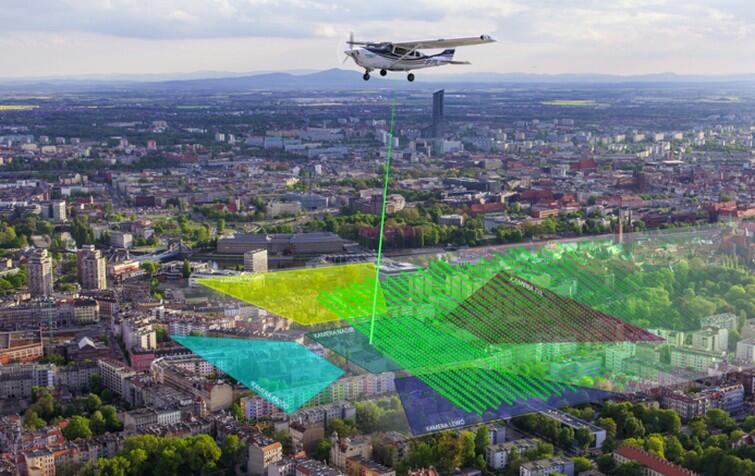 Pozyskiwanie danych fotogrametrycznych odbywa się z samolotu oblatującego konkretny teren