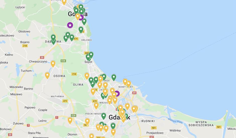 Mapa miejsc zbiórek darów dla Ukrainy i Ukraińców
