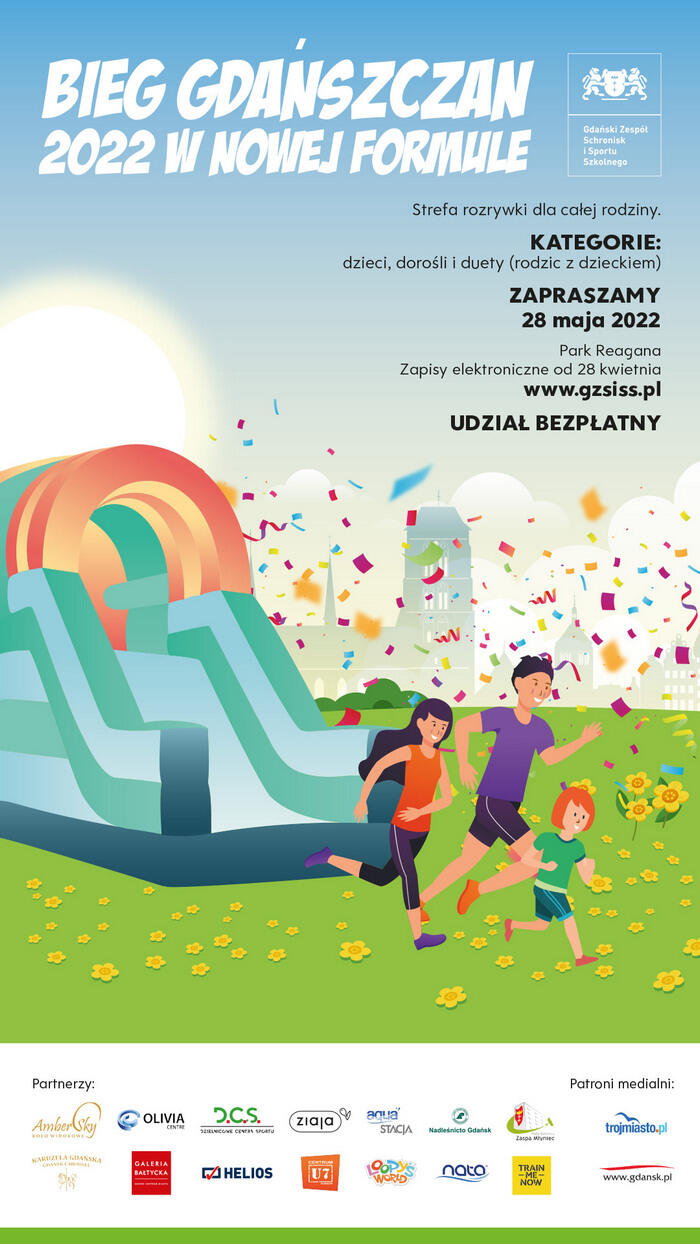 plakat promujący Bieg gdańszczan 2022
