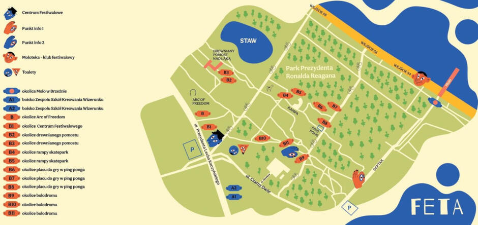 Mapa miejsc festiwalowych. KLIKNIJ, ABY POWIĘKSZYĆ