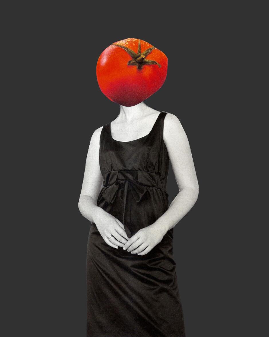 Jedna z prac prezentowanych na wystawie Wyczulone : Pani Pomidor 2009, autorstwa Marty Deskur