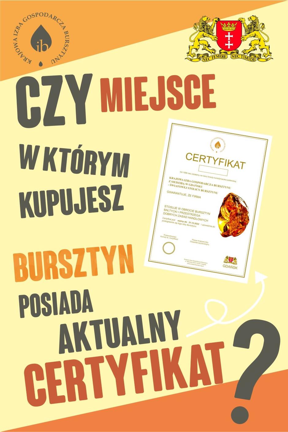 Plakaty Krajowej Izby Gospodarczej Bursztynu oraz Miasta Gdańsk można zobaczyć m.in. na przystankach komunikacji miejskiej