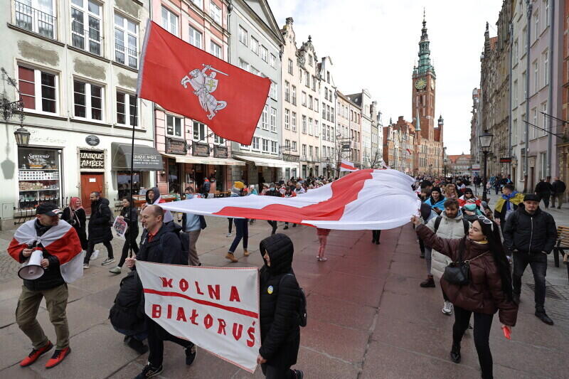 Ubiegłoroczny marsz poparcia dla Wolnej Białorusi, który przeszedł ulicami Gdańska