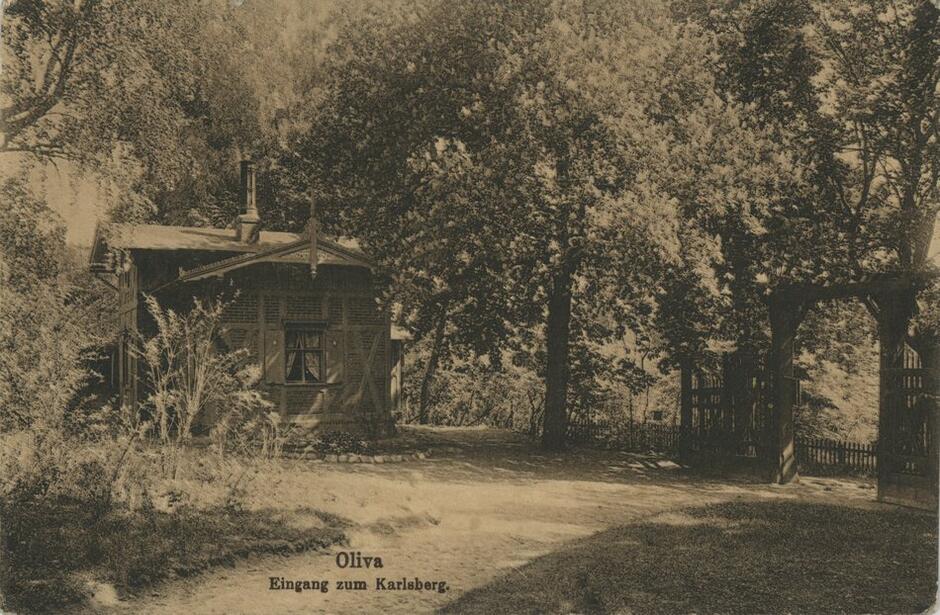 Wejście na Pachołek i domek służbowy strażnika, początek XX wieku