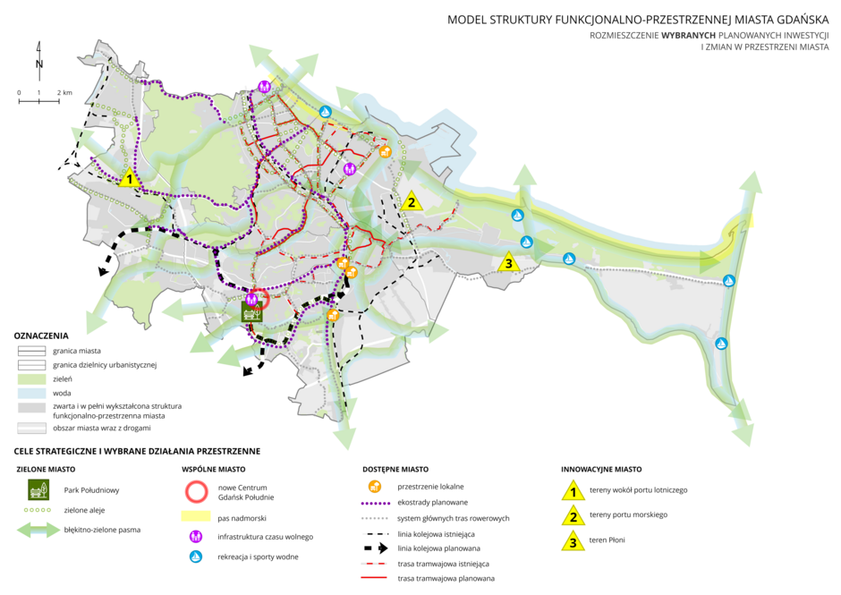 Model struktury funkcjonalno-przestrzennej miasta Gdańska - wybrane inwestycje