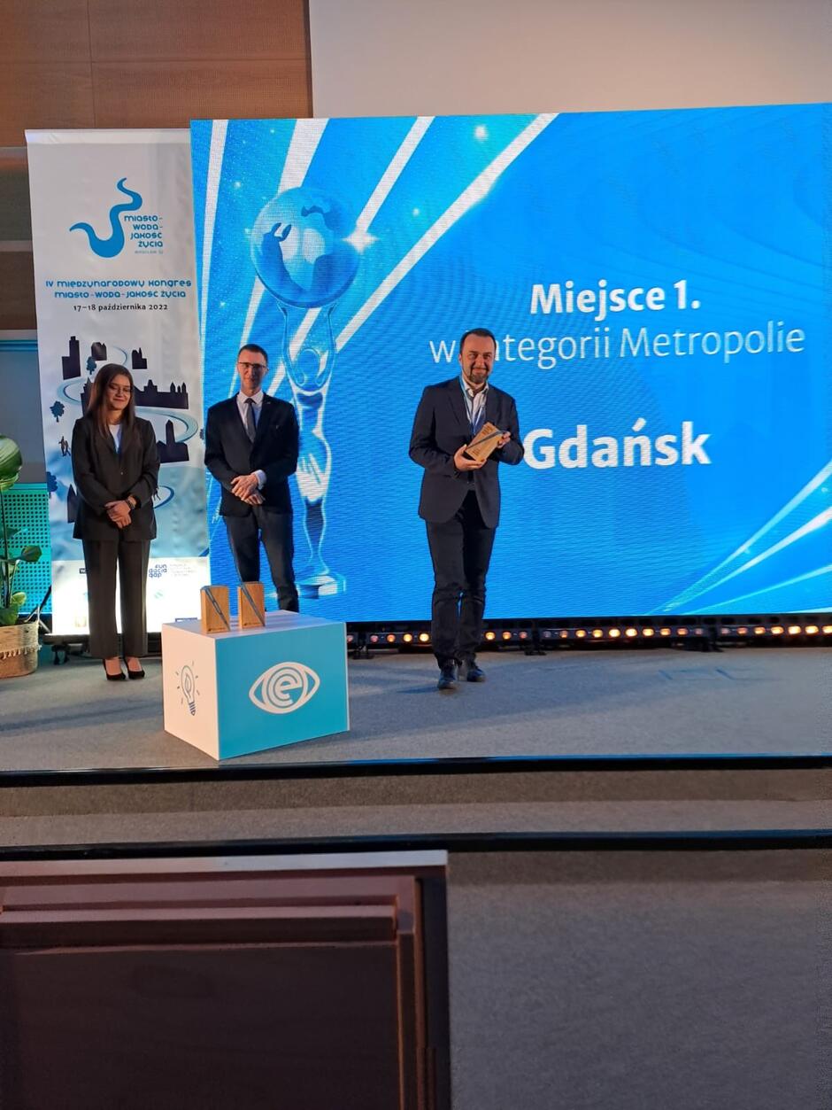 Statuetkę w imieniu Miasta Gdańsk odebrał Ryszard Gajewski, prezes zarządu Gdańskich Wód