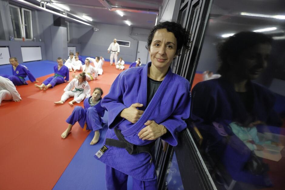 Adriana Dadci-Smoliniec na macie klubu Ada Judo Fun
