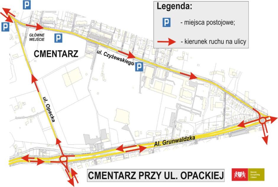 Mapka cmentarza Opacka
