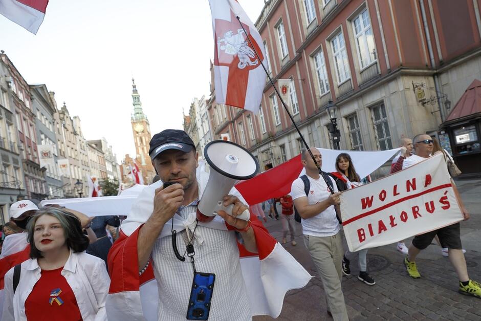 Manifestacja wolnych Białorusinów, dla upamiętnienia drugiej rocznicy sfałszowania przez Łukaszenkę wyborów - Gdańsk, 9 sierpnia 2022 roku