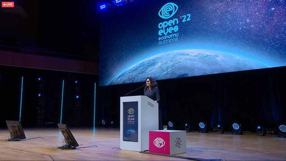 Aleksandra Dulkiewicz wystąpiła jako ostatni zaproszony gość podczas tegorocznego Open Eyes Economy Summit