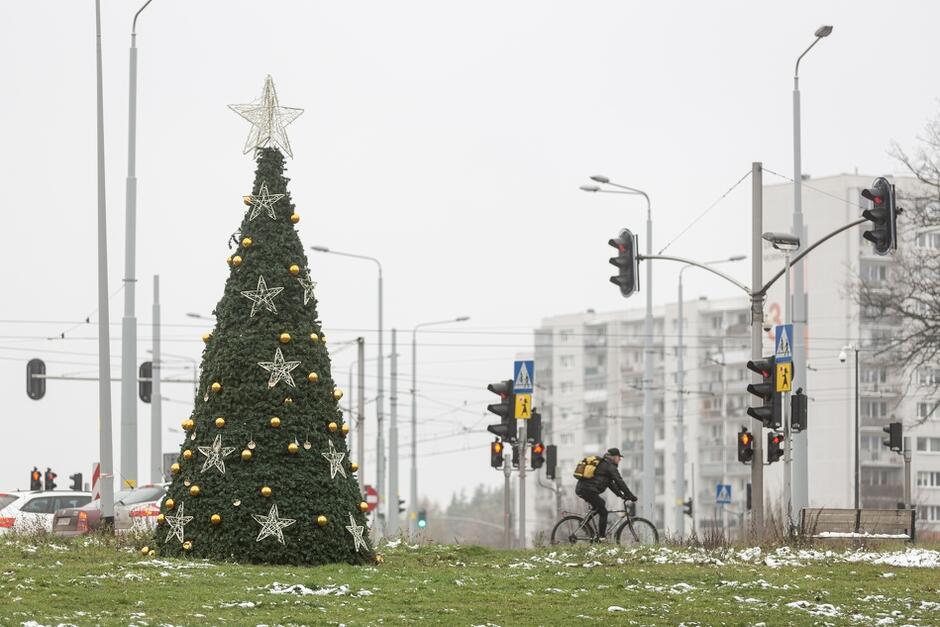 W niektórych dzielnicach można już zauważyć miejskie drzewka świąteczne. To stanęło w Pieckach-Migowie