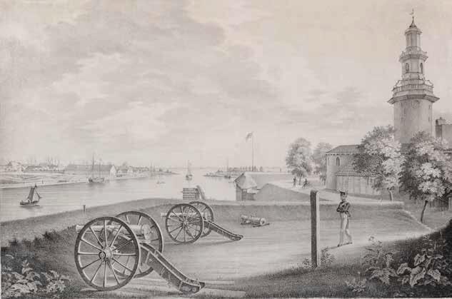 Rycina z czasów napoleońskich - Carl August Helmsauer wg Christiana Gottlieba Ludwiga, Twierdza Wisłoujście, 1825 rok