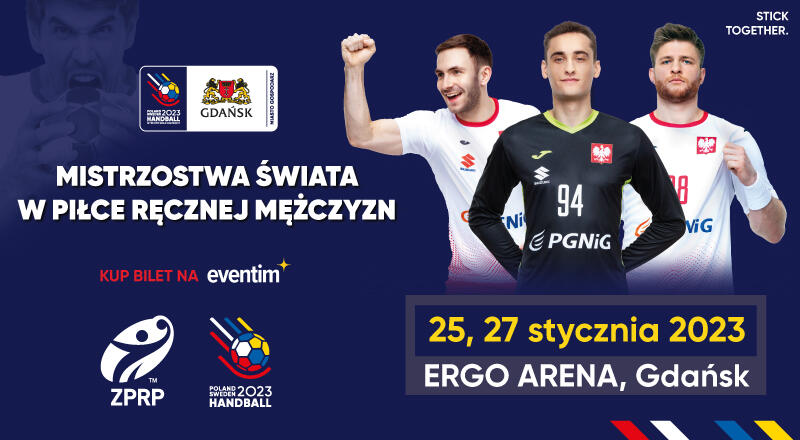 baner promujący mistrzostwa świata piłkarzy ręcznych w Gdańsku