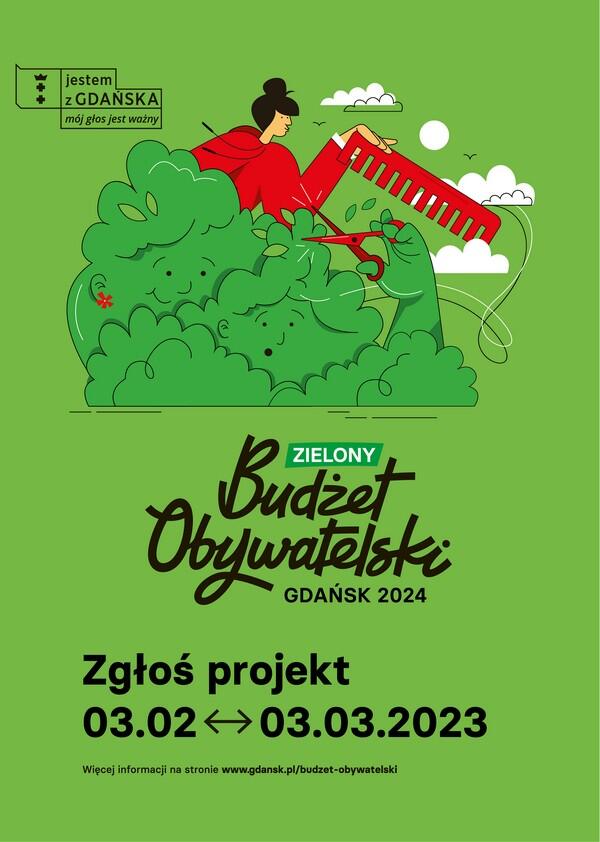 Zielony Budżet Obywatelski plakat informacyjny zielony