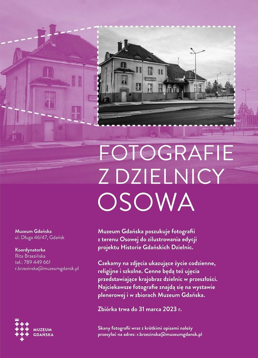 Plakat informujący o zbiórce zdjęć Osowa 2023