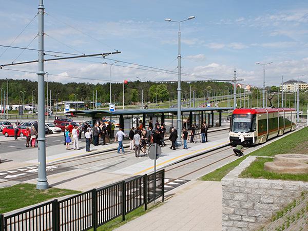 Przystanek tramwajowy na pętli autobusowo-tramwajowej Chełm Witosa.