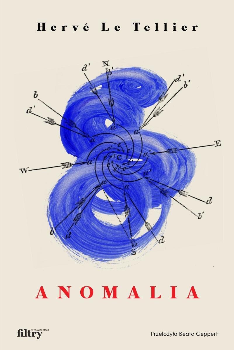 Anomalia - okładka, niebeska abstrakcja na białym tle