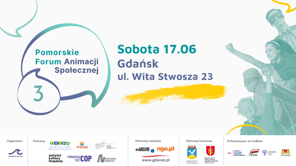 Plakat promujący III Pomorskie Forum Animacji Społecznej