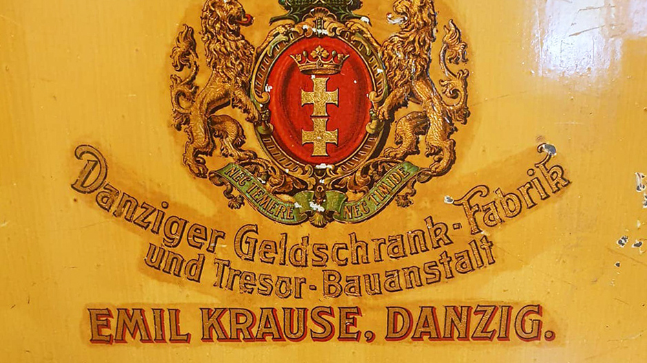 Herb Gdańska z napisami niemieckimi 