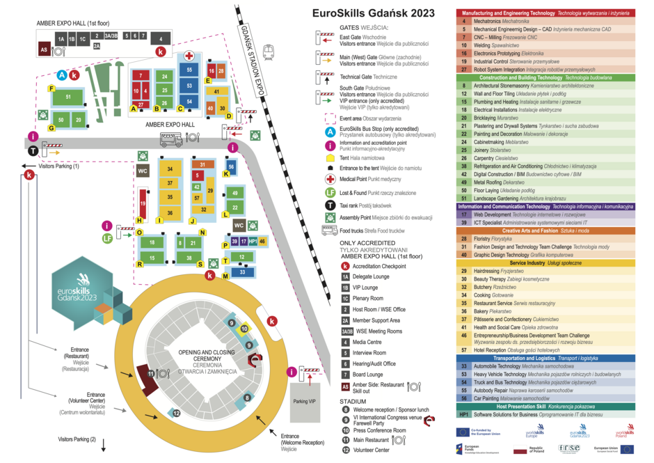 Mapa EuroSkills Gdańsk 2023