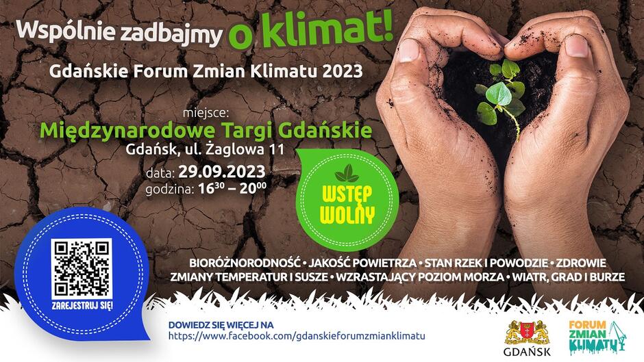 baner zapraszający na Gdańskie Forum Zmian Klimatu
