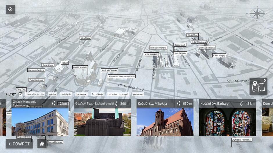 Widok interaktywnej mapy