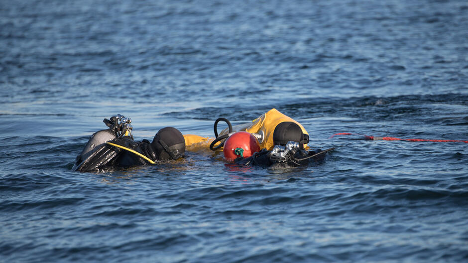 nurkowie zanurzają się w morzu