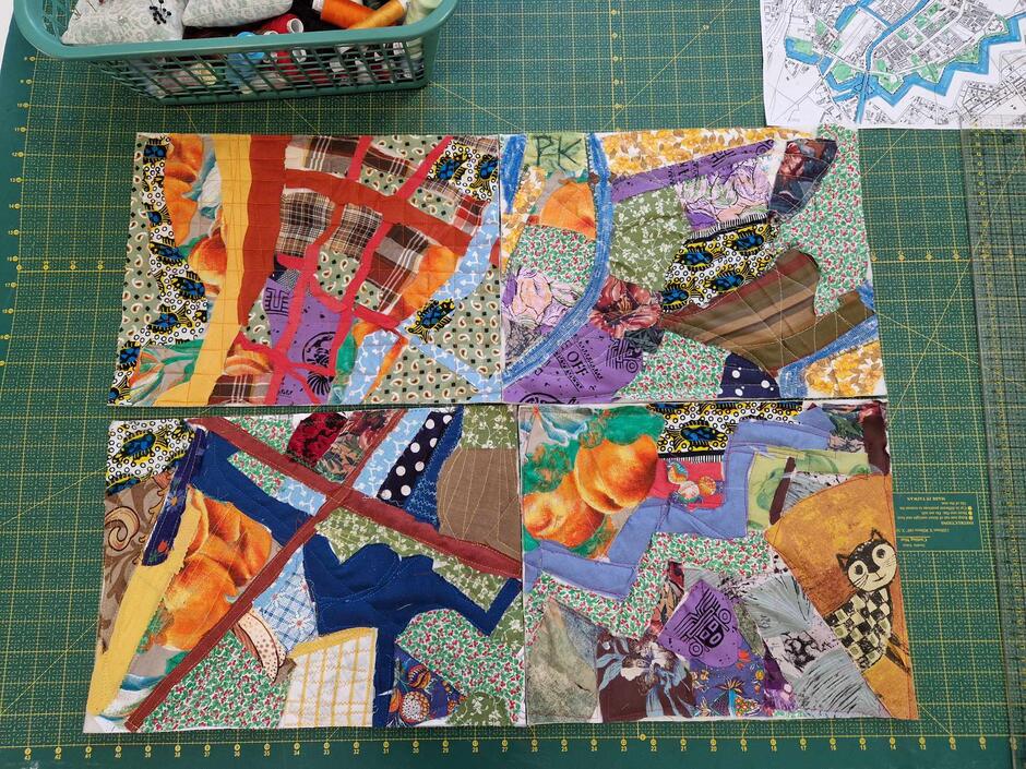 mapa uszyta ze ścinków materiału