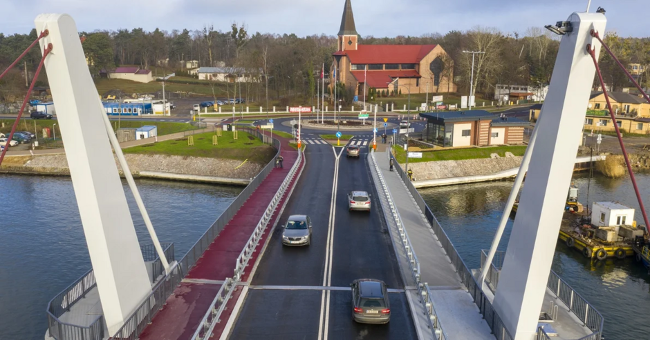 most w sobieszewie z lotu ptaka