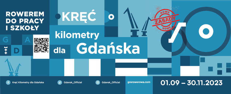 baner informacyjny o akcji Kręć kilometry dla Gdańska