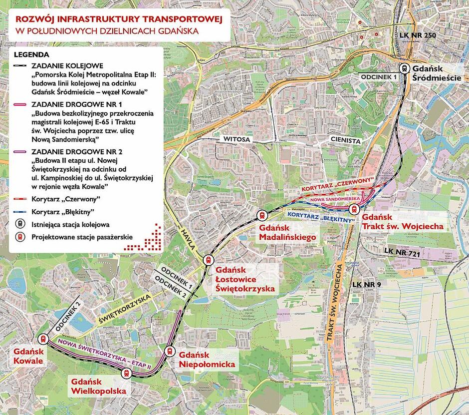 mapka graficzna trasy kolejowej