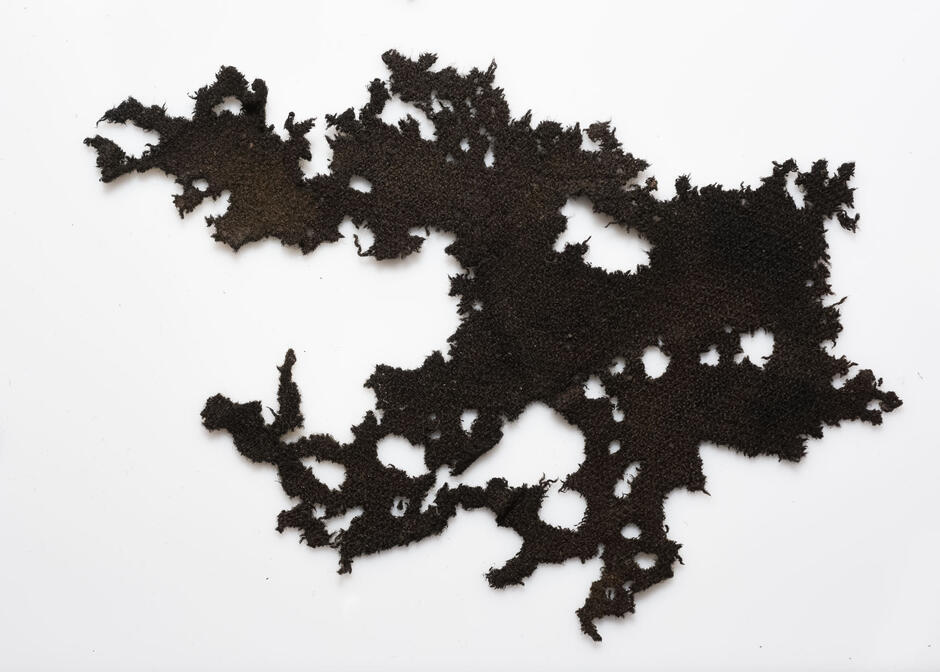 kawałki czarnego materiału układające się na wzór mapy państwa